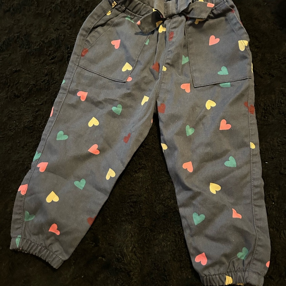 Kids Heart Print Pants - Multicolor